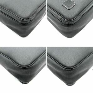 1円《 廃盤・美品 》dunhill ダンヒル ビジネス ショルダーバッグ メンズ レザー PVC 斜め掛け クロスボディ ロゴ A4 PC収納◎ ブラック 黒の画像5