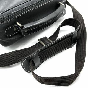 1円《 廃盤・美品 》dunhill ダンヒル ビジネス ショルダーバッグ メンズ レザー PVC 斜め掛け クロスボディ ロゴ A4 PC収納◎ ブラック 黒の画像6