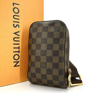 1円《 正規品・美品 》LOUIS VUITTON ルイヴィトン ジェロニモス ボディバッグ メンズ ダミエ レザー 斜め掛け シリアルあり ブラウン 茶の画像1