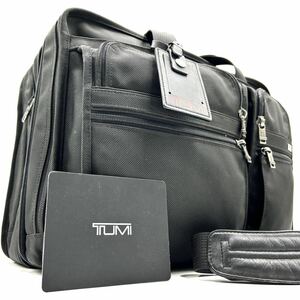 《 美品 》TUMI トゥミ 2way ビジネスバッグ メンズ バリスティックナイロン レザー 特大サイズ 多収納 PC A4◎ ショルダー 書類 黒