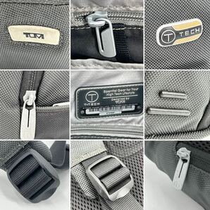 1円《 希少品・美品 》TUMI トゥミ リュック ビジネスバッグ TECH テック バリスティックナイロン メンズ 黒系 ブラック カーキ A4◎ PC◎の画像9