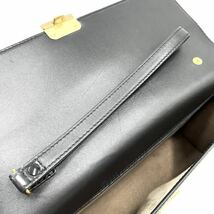 1円《 箱付・正規品・未使用級 》ALFRED DUNHILL ダンヒル セカンドバッグ クラッチバッグ ビジネス メンズ レザー 金具 ダイヤルロック 黒_画像9