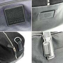 1円《 希少品・美品 》COACH コーチ ボストンバッグ2way ビジネスバッグ メンズ レザー ナイロン ブラック 大容量 ショルダー 肩掛け 自立_画像7