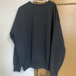 黒 AURALEE BAGGY POLYESTER SWEAT P/Oスウェット 無地 裏起毛 ブラックの画像2