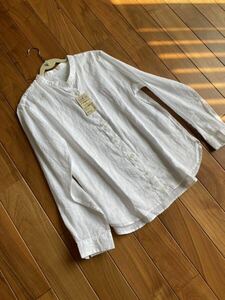 【新品未使用】無印良品スタンドカラーシャツ¥3990レディースLサイズ長袖