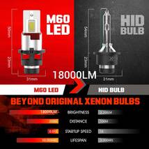 m 前期/BP5　レガシィツーリングワゴン　D2S　LEDヘッドライト用X1個　無加工ポンツケ　明るさ光量UP　HID交換/LED-9000ルーメン1年間保障_画像5