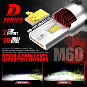 セール ハイエース3型・4型 LEDヘッドライト用 D4S/D4R兼用 35w用/18000ルーメン 6000Kホワイト 車検対応/純正HID交換型 2本セット/1年保証の画像5