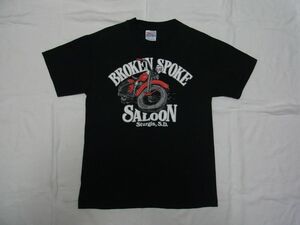 ☆美品☆ 90s USA製 ビンテージ BROKEN SPOKE SALOON Sturgis MOTORCYCLE RALLY ハーレーダビッドソン Tシャツ sizeM 黒 ☆古着 Hanes OLD