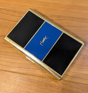 イヴサンローラン カードケース 名刺入れ YVES SAINT LAURENT YSL レトロ 青黒