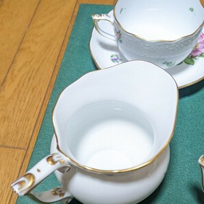 HEREND ヘレンド 洋食器 食器 ハンドペインテッド カップ ソーサー シュガーポット クリーマー ティーポット セット ティーセット 金彩の画像5