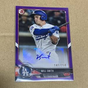 2018 Bowman auto Will Smith Dodgers