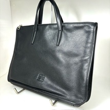 【LOEWE】ロエベ ビジネスバッグ レザー 黒 アナグラム_画像2