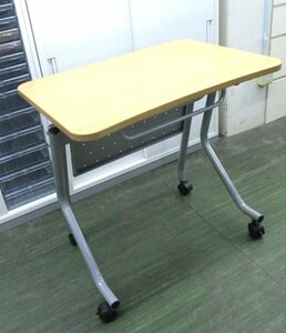 * 93448 TOKAI desk folding type 7550 with casters cheeks NTA-750 width 75 × depth 50 × height 70. used gome private person delivery un- possible branch stop pickup *