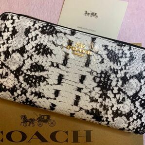 COACH コーチ　長財布　パイソン柄　新品　アウトレット