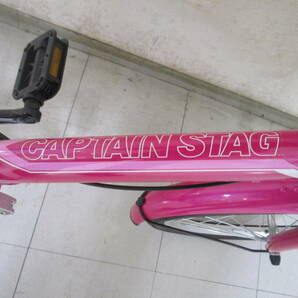 N560★CAPTAIN STAG ナビ―20折りたたみ車外装6段(ピンク) 自転車 自転車本体 折りたたみ・小径車★中古美品の画像8