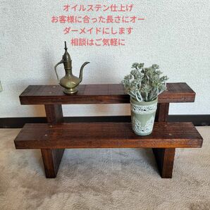 ウッドプランター　多肉植物　植物棚