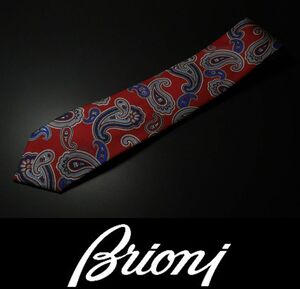 9632◆Brioniブリオーニ◆最高級ネクタイ◆定価33,000円◆剣先幅8㎝◆ペイズリー柄レッド◆シルク100％◆イタリア製◆