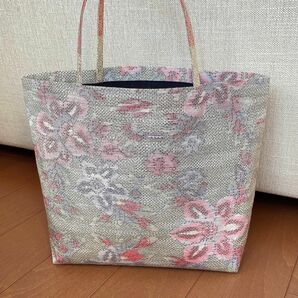 ハンドメイド 着物リメイク 紬 トートバッグ