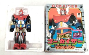 6 タカトクトイス 合金 ゴーカイジャイアント 龍虎巨人ゴーカイザー 右耳破損有 武器カード付属品欠 元箱付 ジャンク GOKAISER◆当時物