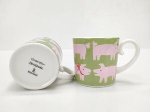 6 ロールストランド デミタス カップ 2客 セット クリスマス 限定品 Rorstrand◆ピッグ pig ペア マグ 洋食器 ヴィンテージ ビンテージ 豚