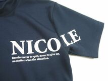 新品 春夏 ★ ニコル ゴルフ　お洒落ロゴ 半袖 モックネック シャツ　48/L　紺 ネイビー　吸水速乾　NICOLE selection_画像3