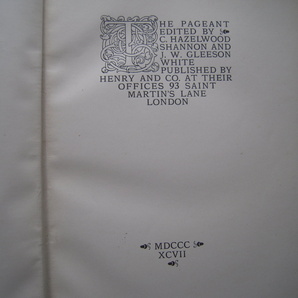 「19世紀末イギリス文芸誌『The Pageant ザ・ページェント』1896/1897 全2冊揃」の画像5