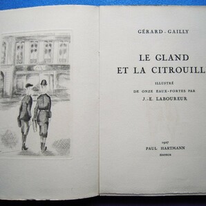J-E.ラブルール銅版11点！限375 1927 ジェラール＝ガイ『ドングリとかぼちゃ Le Gland et la Citrouille』の画像2