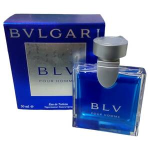 【中古品】BVLGARI ブルガリ 香水 ブルー プールオム オーデトワレ スプレー 新品時30ml/残量８割程度 E61827RD