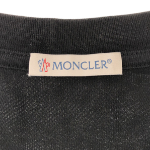 ◆中古品◆MONCLER モンクレール Tシャツ カットソー プルオーバー ブラック 黒 無地 ロゴワッペン メンズ R53663NSSの画像5