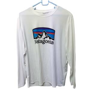 【中古品】Patagonia パタゴニア ロンT 白 ホワイト 長袖 Tシャツ ロゴ Lサイズ メンズ ファッション E56055RK