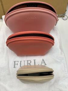 FURLA/フルラ ポーチ　サイズ違い3つセット 親子孫 化粧ポーチ 小物入れ 中古 kyK8805K