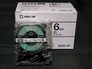 ◆新品テプラPROテープSS6K、6mm幅・白ラベル・黒文字◆