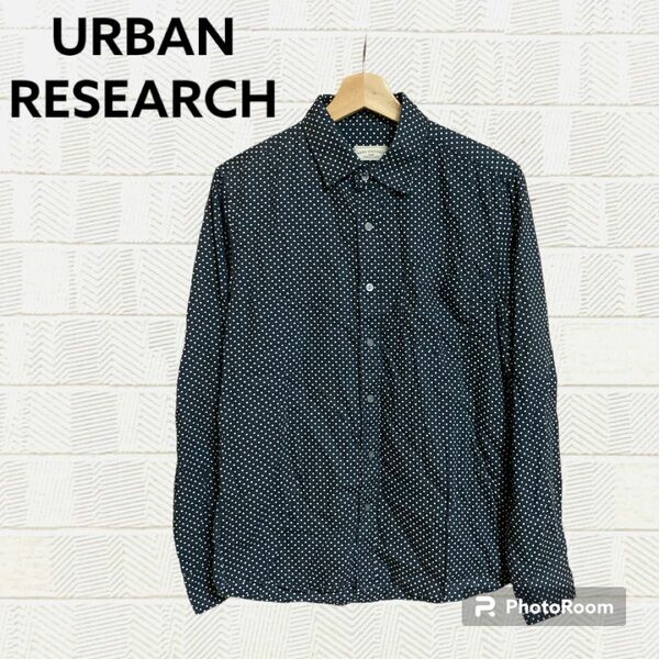 URBAN RESEARCH アーバンリサーチ 長袖シャツ ドット　ブラック