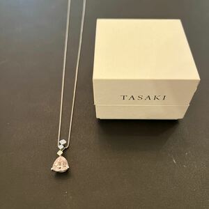 タサキ　k18WG モルガナイト3.13ct ダイヤモンド0.03ct ネックレス 