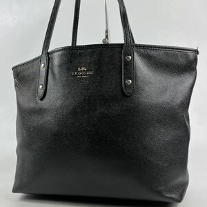 1円〜【入手困難品】 定価10万 コーチ COACH トートバッグ ビジネスバッグ ブリーフケース A4 2way レザー メンズ レディース ブラック 黒