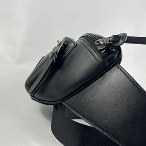 1円〜【入手困難品】 COACH コーチ ウエストポーチ ショルダーバッグ 斜め掛け◎ ブラック 黒 レザー ボディーバッグ メンズ ビジネスの画像4