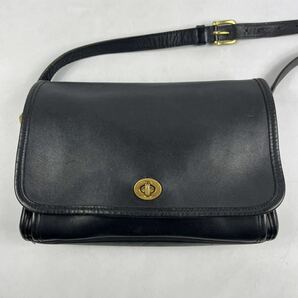 1円〜【入手困難品】 オールドコーチ OLD COACH ショルダーバッグ ターンロック 本革 ブラック 黒 斜め掛け◎ クロスボディバッグ 鞄の画像2