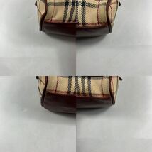 1円〜【入手困難品】 BURBERRY バーバリー ノバチェック ハンドバッグ ミニボストンバッグ レザー キャンバス 鞄 トートバッグ_画像7