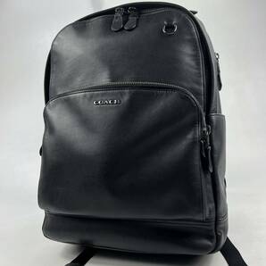 1円〜【入手困難】 COACH コーチ リュック C2934 グラハム ブラック 黒 レザー A4収納 リュックサック バックパック メンズ ビジネスバッグの画像1