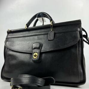 1円〜【入手困難品】 OLD COACH オールドコーチ ビジネスバッグ 2way 斜め掛け ブラック 黒 レザー ブリーフケース A4収納 ショルダー 鞄の画像1