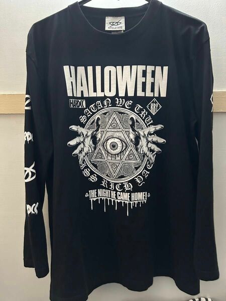 【売り切り！】KRY×ハードコアチョコレート コラボ ハロウィンロングTシャツ/黒XL/ロンT