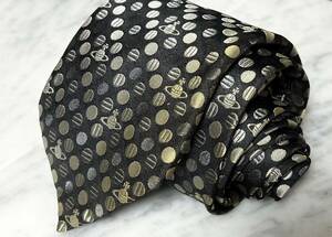 699 иен ~ Vivienne Westwood галстук темно-серый точка o-b(GB2)