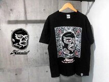 DRAGON GATE R・E・D Eita選手 HAOMING ハオミン コラボ バンダナ 覆面レスラープリント 半袖TシャツXL/黒/メンズ/ドラゴンゲート プロレス_画像1