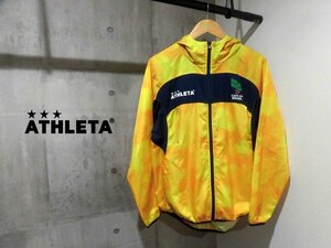 美品 ATHLETA アスレタ CAFE DO BRASIL ウォームアップ ウィンドブレーカー M/フード付きナイロンジャケット/メンズ/サッカー フットサル