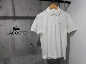 LACOSTE ラコステ/PH939E/VINTAGE WASHED/ヴィンテージウォッシュド 同色ワニ ポロシャツ 3/カノコ 半袖シャツ/アイボリーホワイト/日本製