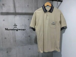 Munsingwear Munsingwear wear / miracle care polo-shirt with short sleeves SA/ men's /kanoko short sleeves shirt / polo-shirt / beige /GOLF Golf / made in Japan 