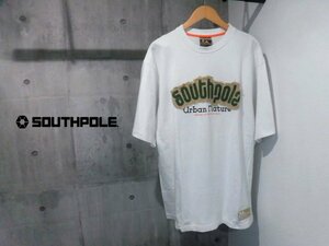 SOUTHPOLEsau sport SOUTH POLE Logo badge short sleeves T-shirt L/ white white /HIPHOP hip-hop B-BOY B series trumpet -