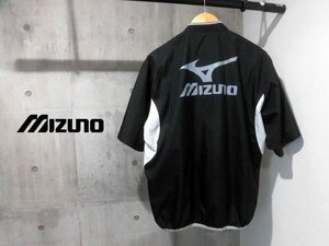 美品 MIZUNO BASEBALL ミズノ DIAMOND HERO 裏地メッシュ ハーフZIPウィンドブレーカージャケットO/半袖/52WW-718/黒/メンズ/野球