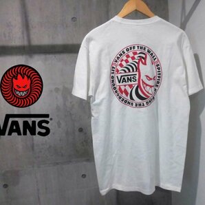 新品 VANS バンズ × SPIT FIRE スピットファイヤ コラボ 半袖 Tシャツ M/白 ホワイト/メンズ/SK8 スケートボード SPITFIRE スケボーの画像1