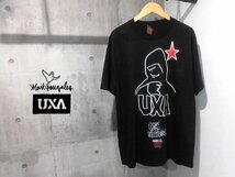 新品 USA製 UXA NEW YORK Mark Gonzales マークゴンザレス コラボ Hoodz Tee 半袖 Tシャツ L/黒 ブラック/メンズ/スケートボード/米国製_画像1